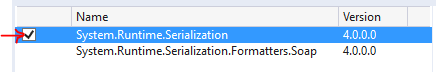 visual studio - references - System.Runtime.Serialization